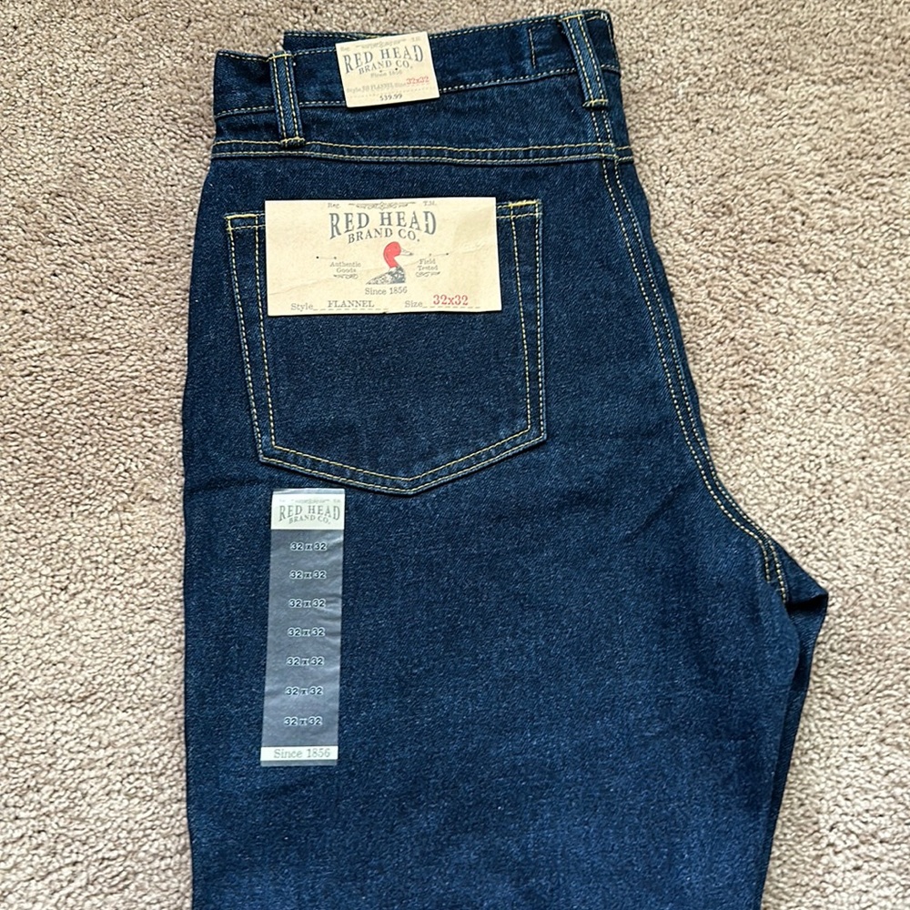 Red Head Brand Flannel Blue Jeans Brand New